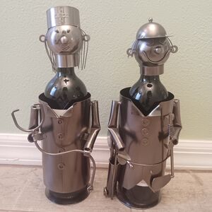 Silver Metal Wine Bottle Holders